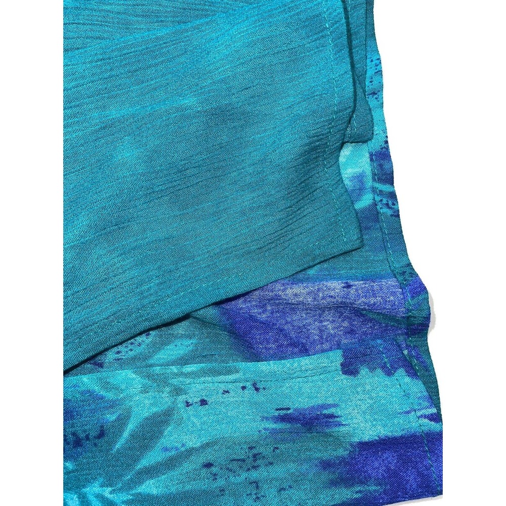CM Shapes Shirt Tunic Plus size 1x Teal & Purple Rayon NWT Embroidery - Picture 8 of 10